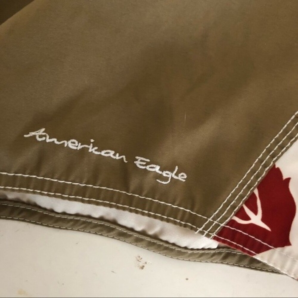 AMERICAN EAGLE Beige Board Shorts Surf Shorts Swim Trunks Mens Size 34 - Picture 5 of 11